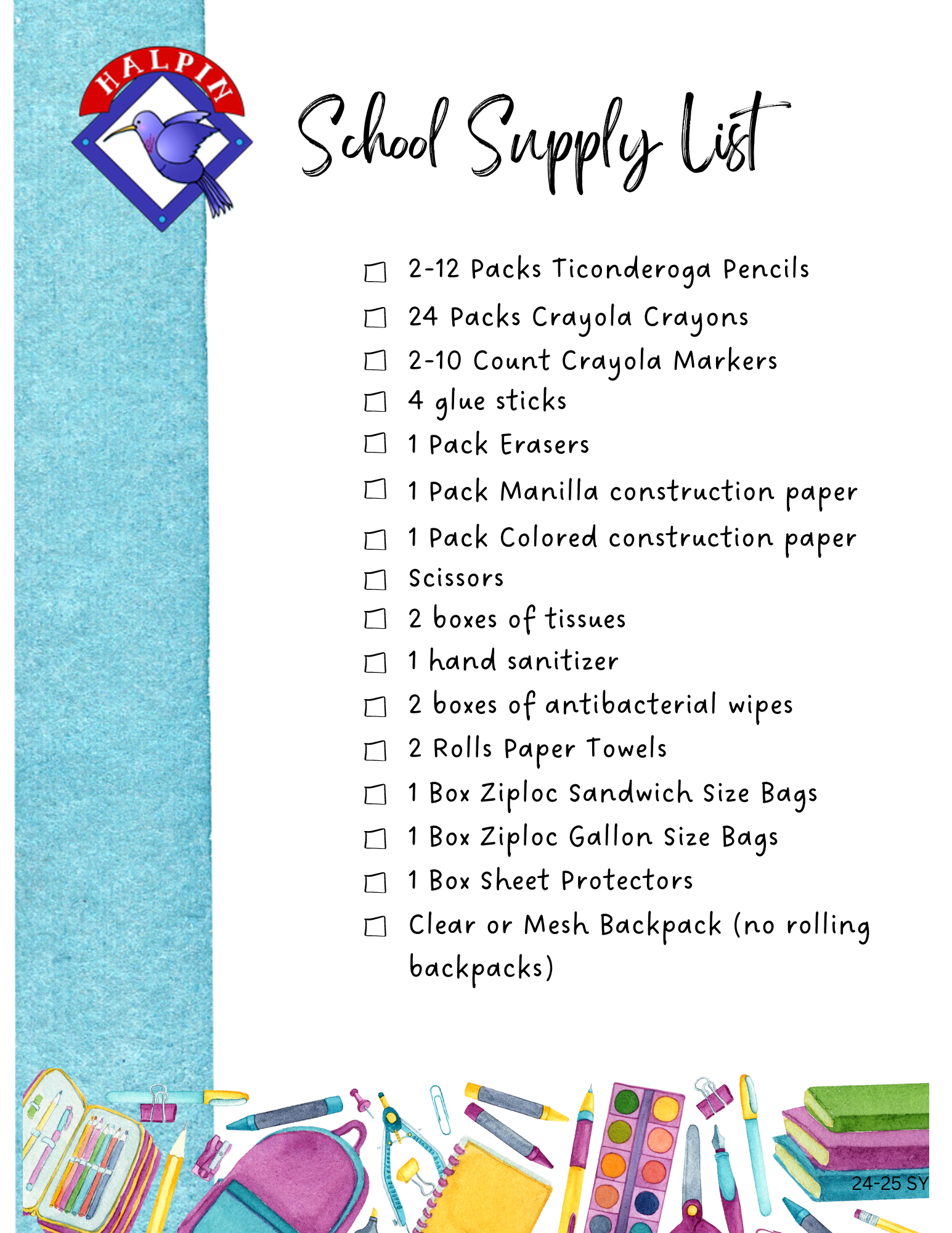 Supply list